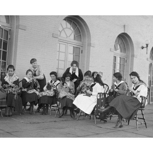Women Knitting, Vocational Studies Public Schools, circa 1918