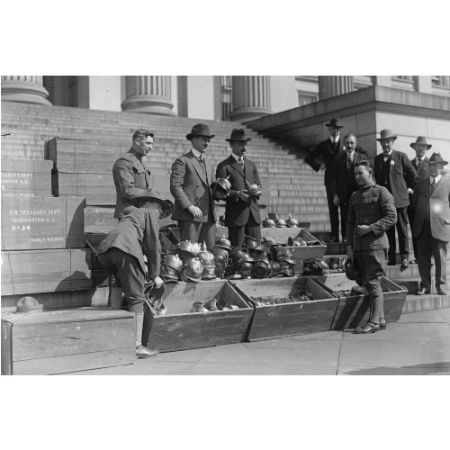 Men Unloading Helmets For Victory Loan