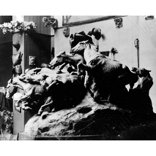 Sculpture, By Gutzon Borglum, Of A Group Of Horses, 1904