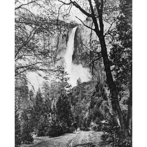 California, Yosemite Valley, Bridal Veil Falls, Wawona Trail, 1906