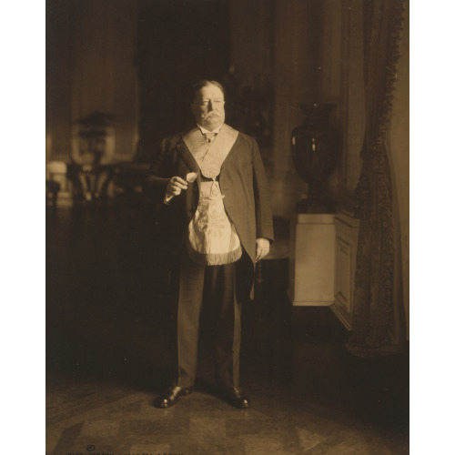 William Howard Taft, Full-Length Portrait, Standing, Facing Slightly Right, In Masonic Regalia, 1911