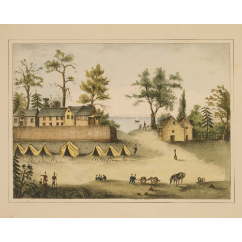 Soldiers In Camp Outside The Fortified Houses, Picolata, Florida, 1837