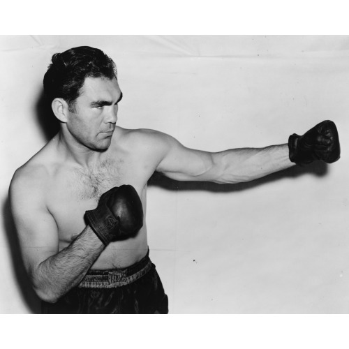 Max Schmeling, Half-Length Portrait, Standing, Wearing Boxing Trunks And Gloves, Facing Right, 1938