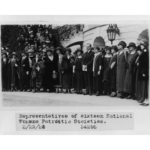 Representatives Of Sixteen National Womens Sic Patriotic Societies, 1925