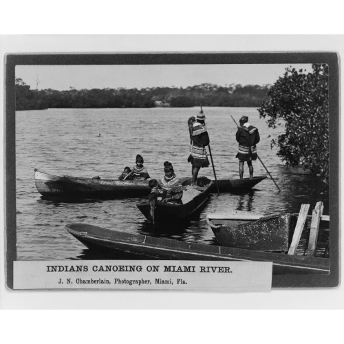 Indians Canoeing On Miami River, 1904