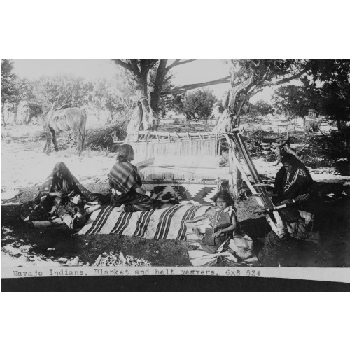 Navajo Indians, Blanket And Belt Weavers, 1892