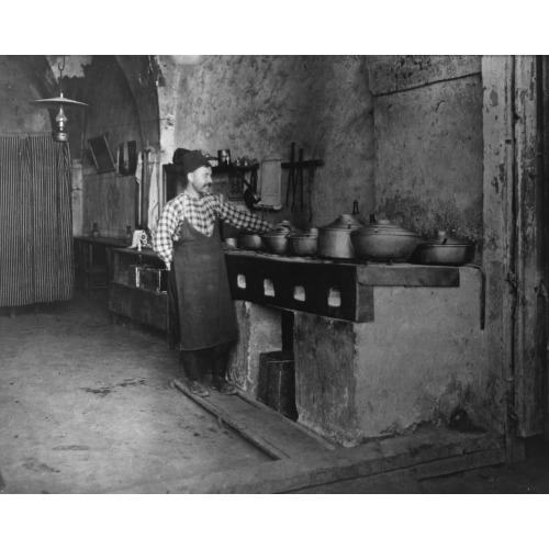 Palestine - Jerusalem--Food Being Cooked Over A Limestone Slab In A Turkish Restaurant, circa 1880