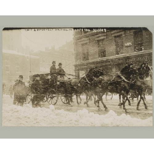 Taft & Roosevelt Driving To Capitol, Mar. 4, 1909