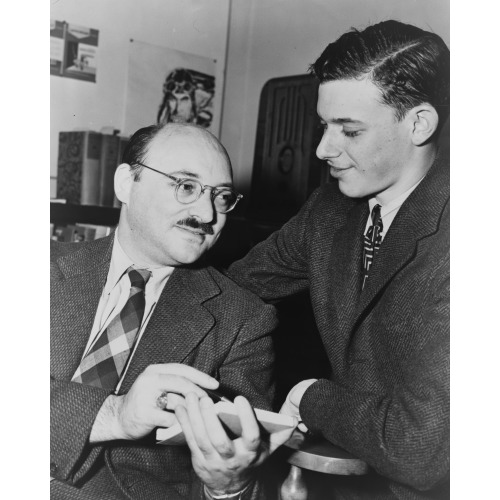 Ellery Queen (Left) And James Yaffe, Half-Length Portrait, Turned Toward Each Other In...