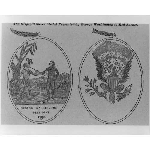 The Original Silver Medal Presented By George Washington To Red Jacket, circa 1840