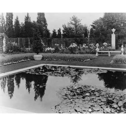 Beacon Hill House, Arthur Curtiss James House, Newport, Rhode Island. Lily Pond In The Blue...
