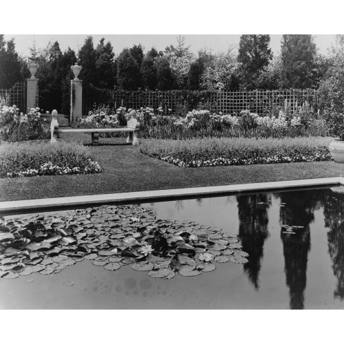 Beacon Hill House, Arthur Curtiss James House, Newport, Rhode Island. Lily Pond In The Blue...