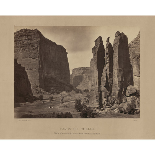 Canon De Chelle. Walls Of The Grand Canon About 1200 Feet In Height, 1873