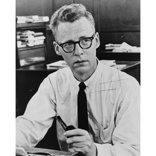Murray Kempton, Half-Length Portrait, Seated At Typewriter, Facing Front, circa 1950