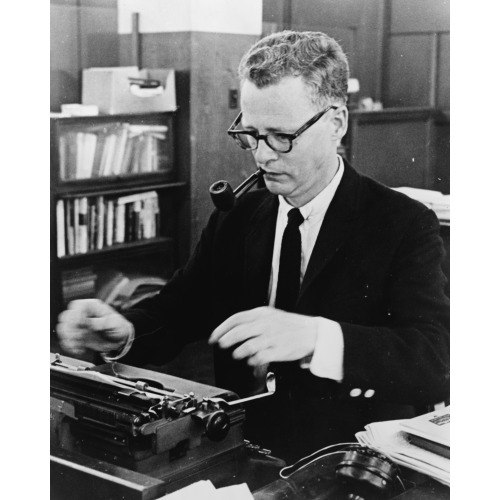 Murray Kempton, Half-Length Portrait, Seated At Typewriter, Turned Slightly Left, 1964