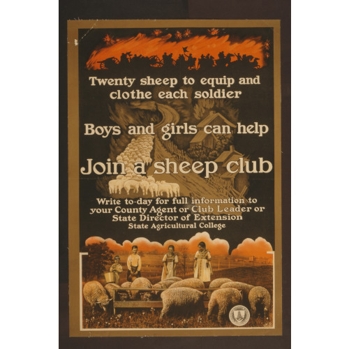 Join A Sheep Club Twenty Sheep To Equip And Clothe Each Soldier /, 1917