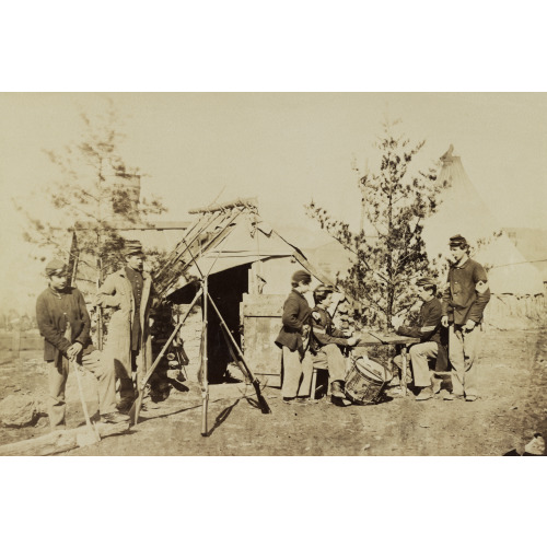 Drummer Boys Off Duty, Playing Cards In Camp, Winter Of 1862