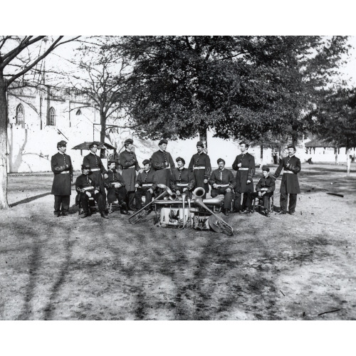 Band Group Seated Behind Their Instruments, circa 1861