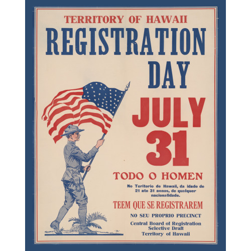 Territory Of Hawaii Registration Day July 31