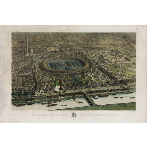 Vue Officielle A Vol D'oiseau De L'exposition Universelle De 1867