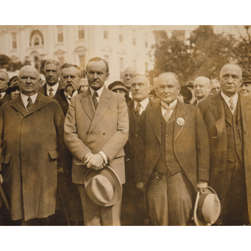 President Coolidge With An International Delegation From The Scottish Rite Of Freemasonry...