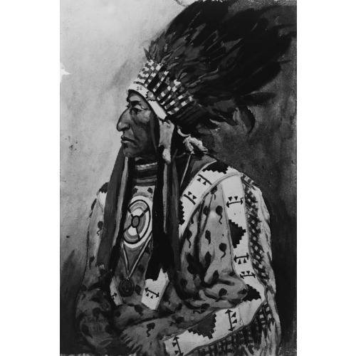 Chief Big Moon, Half-Length Portrait, Facing Left, 1914