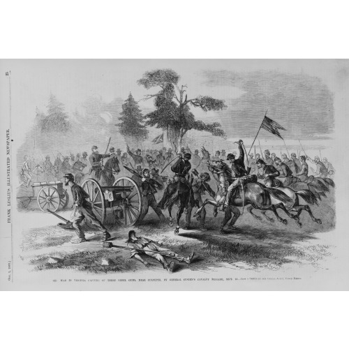 The War In Virginia--Capture Of Three Rebel Guns, Near Culpeper, By General Custen's Cavalry...