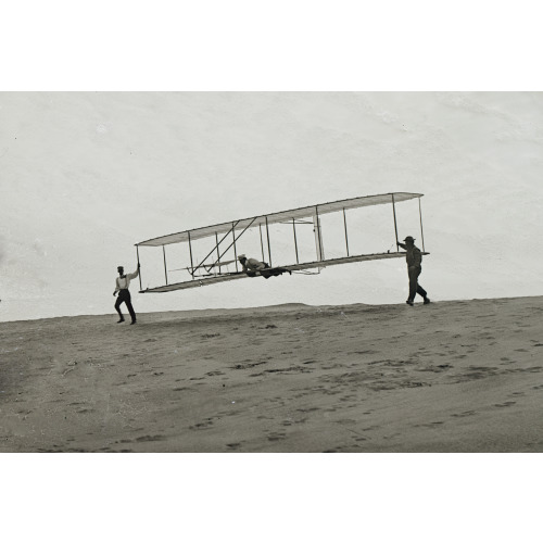 Start Of A Glide; Wilbur In Motion At Left Holding One End Of Glider (Rebuilt With Single...