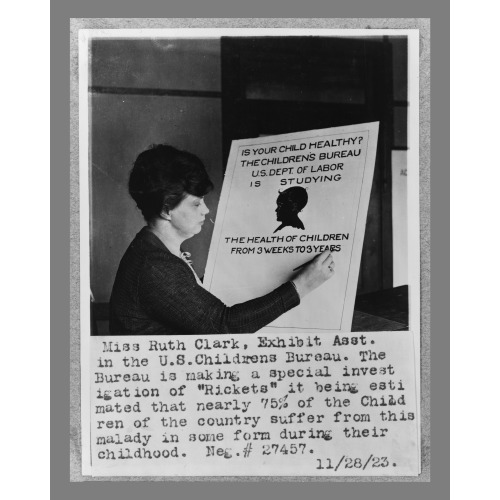 Miss Ruth Clark, Exhibit Asst. In The U.S. Childrens Bureau, 1923