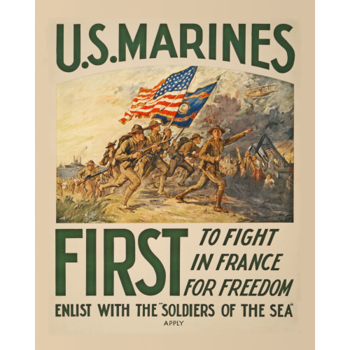 U.S. Marines First To Fight In France For Freedom, circa 1914
