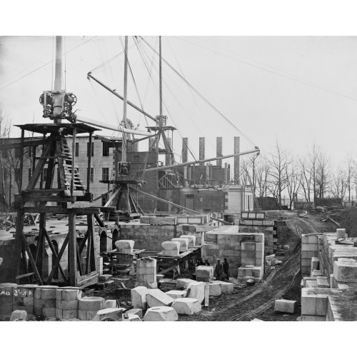 Construction Of The United States Treasury Building, Washington, D.C., Showing Construction...