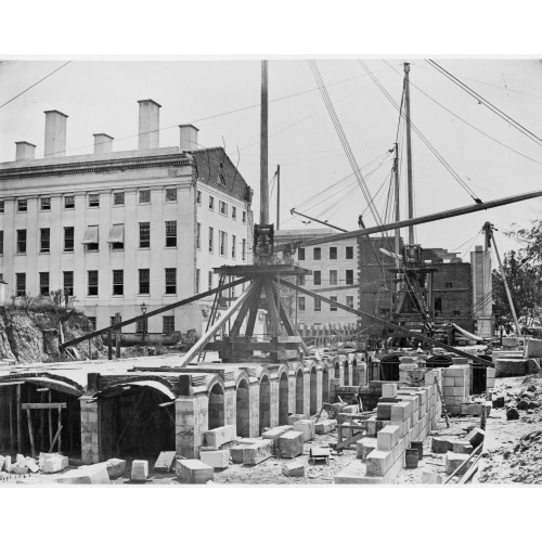 Construction Of The United States Treasury Building, Washington, D.C., Showing Construction...
