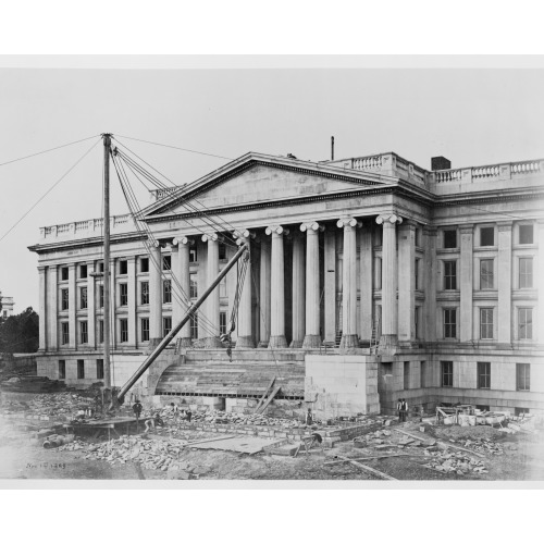 Construction Of The United States Treasury Building, Washington, D.C., Showing Construction Of...