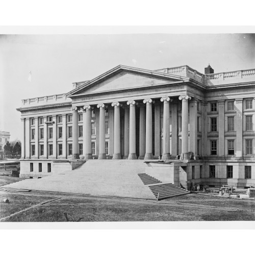 Construction Of The United States Treasury Building, Washington, D.C., Showing Construction Of...