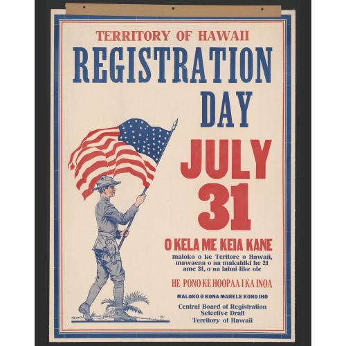 Territory Of Hawaii Registration Day July 31