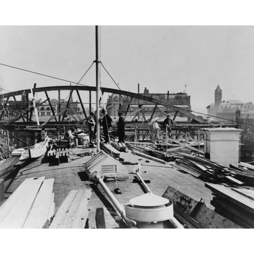 White House Repair Work Under Way, circa 1909