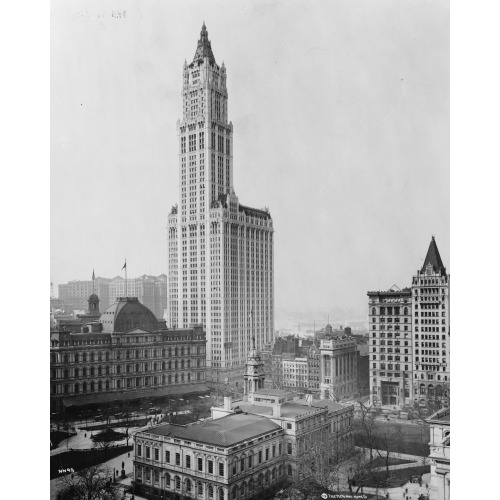 View Of Woolworth Building And Surrounding Buildings, New York City, 1913