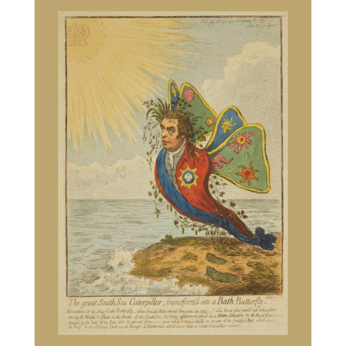The Great South Sea Caterpillar, Transform'd Into A Bath Butterfly, 1795