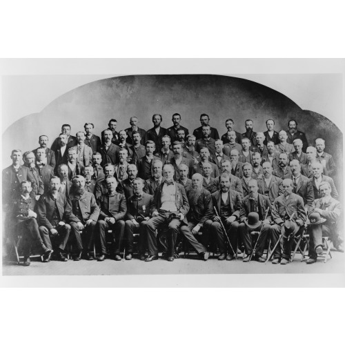 Large Group Of Union Veterans Of The Civil War. Including William Tecumseh Sherman (Front Row...