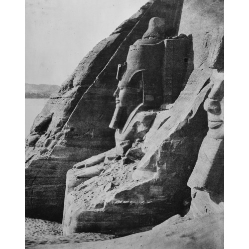 Abou-Sembil - Grand Speos - Statues Colossales Vues De Profil, 1851