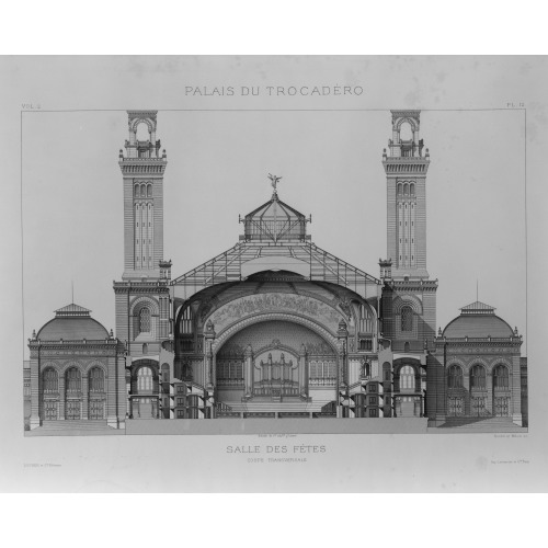 Palais Du Trocadero Salle Des Fetes - Coupe Transversale /, 1882