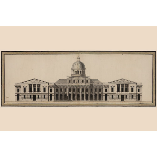 United States Capitol (Washington, D.C.). East Front Elevation, Architectural Sculpture, Dome, 1791