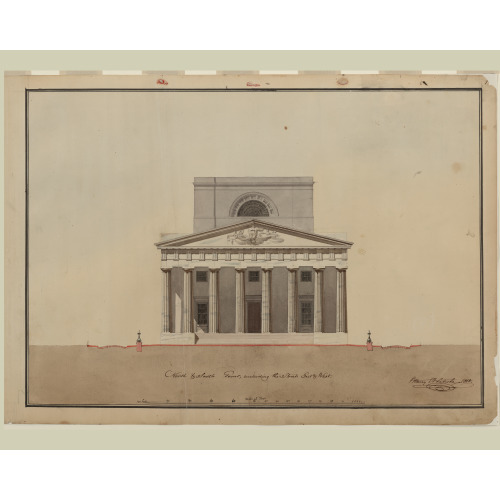 Bank Building (2nd Bank Of The United States), Philadelphia, Pennsylvania. North And South...