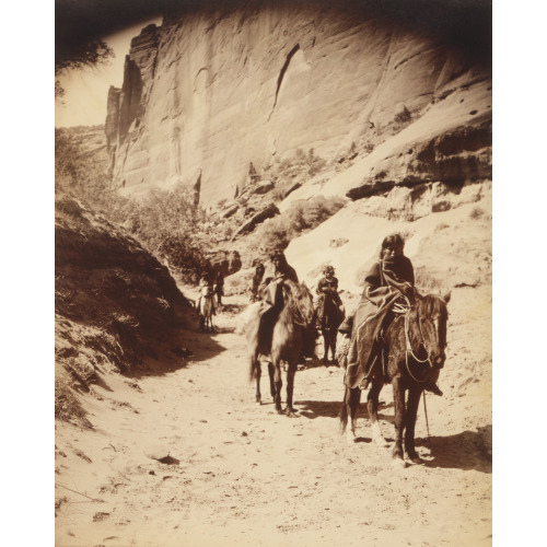 Band Of Mounted Navahos Passing Through Canon, 1904