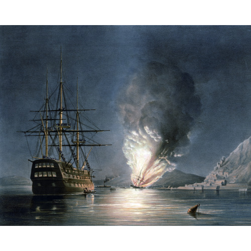 The Explosion Of The United States Steam Frigate Missouri, At Gibralter Sic, Aug. 26th, 1843 To...