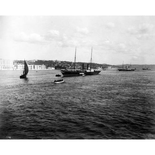 Imperial Steamship Izzeddin Near The Dolmabahce Saray, circa 1880