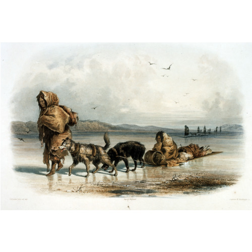 Dog Sledges Of The Mandan Indians, circa 1839