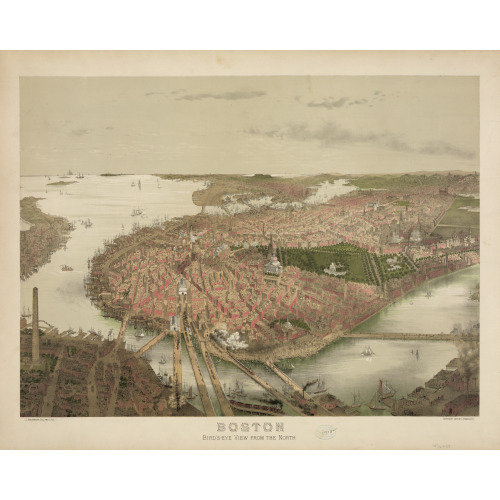 Boston - Bird's Eye View From The North, 1877