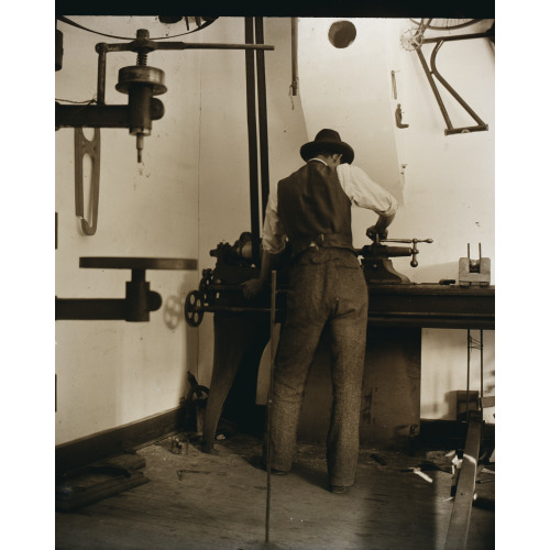 Wilbur Wright Working In The Bicycle Shop, 1897