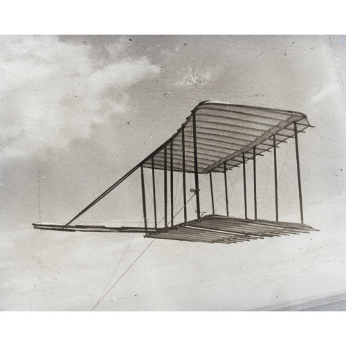 Left Side View Of Glider Flying As A Kite, In Level Flight, Kitty Hawk, North Carolina, 1900